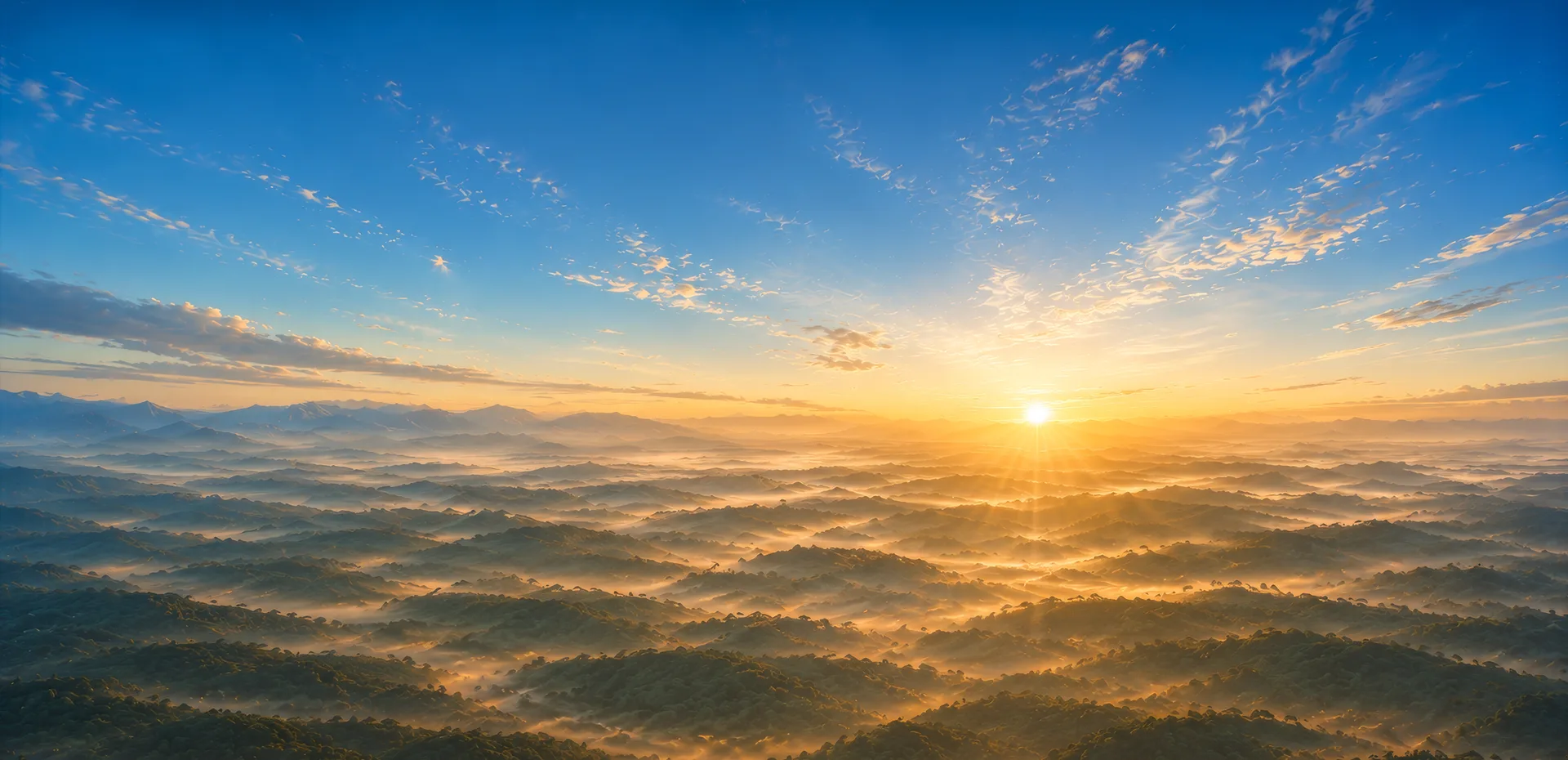 Soft sky and distant landscape behind the Fair Impact scene